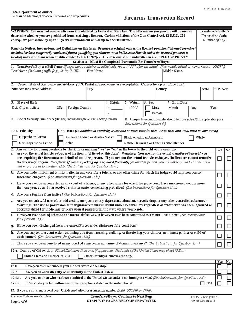 ATF Cuts Form 4473 Nearly in Half, Adds Direct-Shipping Checkbox and Revised Cannabis Question